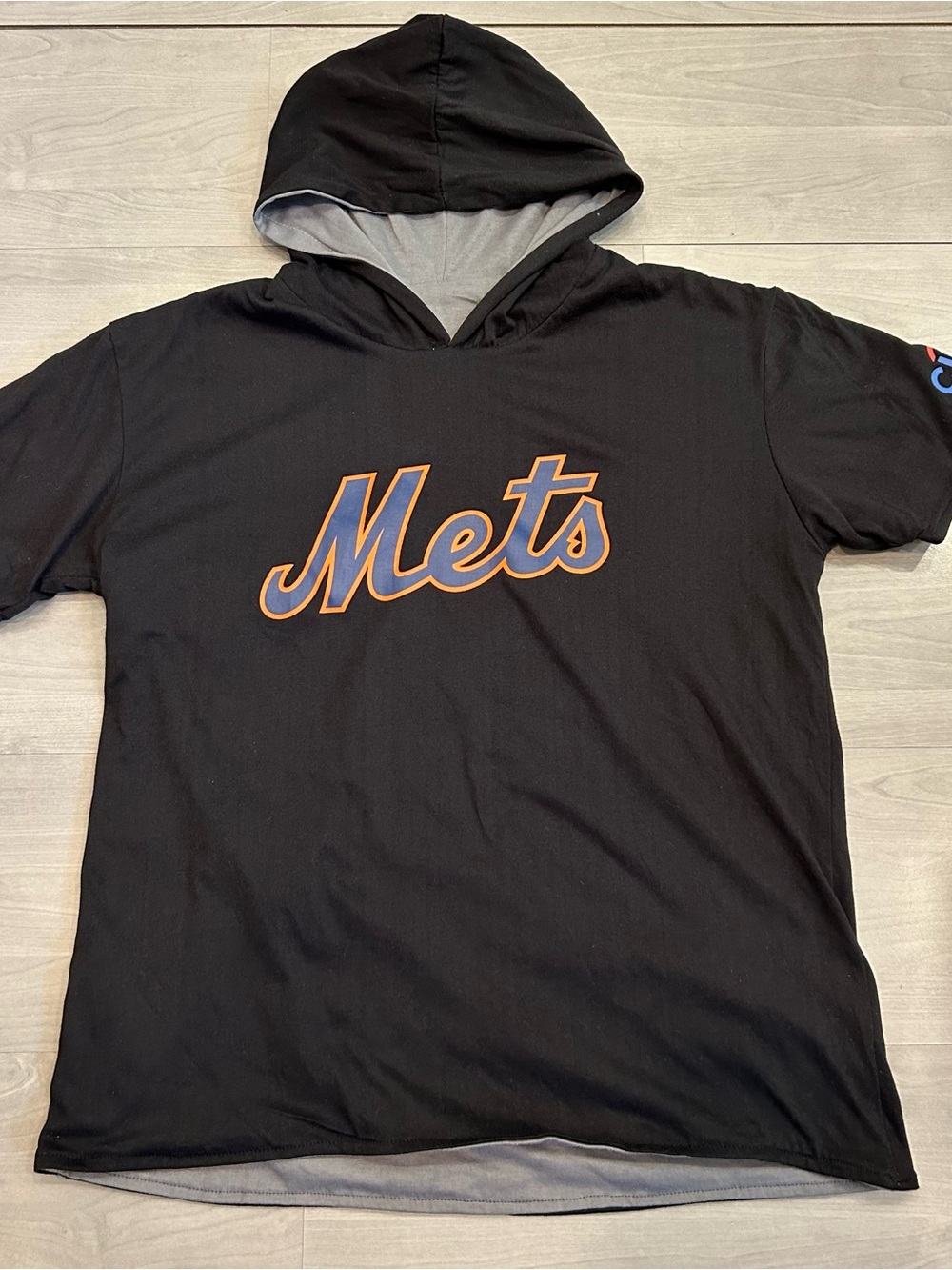 New York Mets Reversible Hoodie Short Sleeve 9/18/24 SGA Men’s L Black Gray MLB